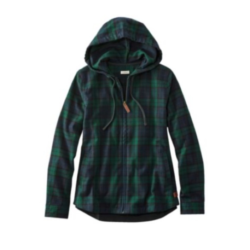 LL Bean Zip Hoodie Flannel
